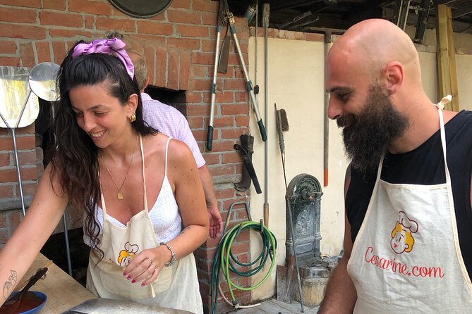 2-Hour Guided Family Pasta or Pizza Cooking Class in Acqui Terme - The meal: salad, local wine, and homemade dessert under the portico