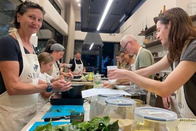 Athens: Traditional Vegan Cooking Class incl. Drinks - Walking into SOYBIRD: the small-group setup and kitchen rhythm