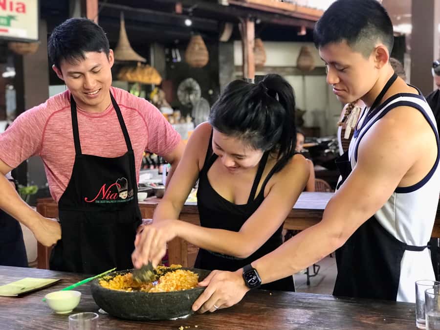 Bali: Balinese Cooking Class and Market Tour - Cooking Class Setup: Chef Instruction, Group Work, and Real Steps