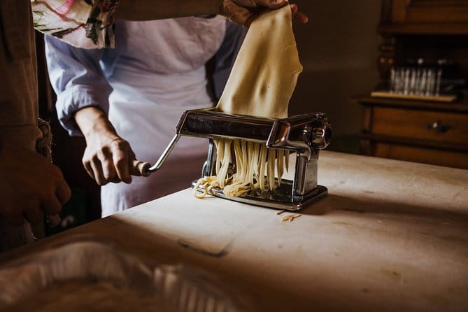 Cooking Class and Lunch at a Tuscan Farmhouse with Local Market Tour from Florence - What happens during lunch: a 4-course meal paired with wine