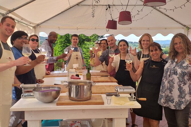 Cooking Class on a Family Farm in Chianti with Lunch - Where you cook and eat: covered outdoor kitchen, gardens, and weather reality