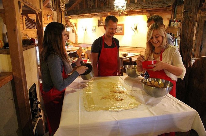 Dinner Cooking Class - Prezels, Dumplings, Apple Strudel & Music - Apple Strudel: the rolling, folding, and payoff dessert