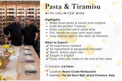 Florence: Pasta & Tiramisu Cooking Class with Unlimited Wine - How the 3 Hours Typically Unfold: Pasta First, Then Feast