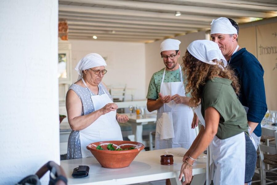 Greek Cooking Class with a Local Chef, Wine, & Meal in Drios - Dinner You Made: Sitting Down with Local Wine and Good Conversation