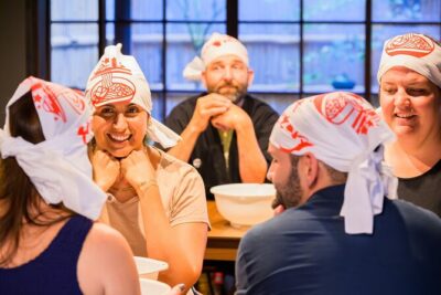 Gyoza Cooking Class in Kyoto: Traditional Japanese Dumplings - Your instructor setup: tools, a free drink, and a friendly coaching style