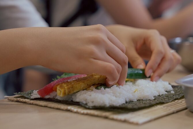 Half-day Cooking Class in Yokohama Local Shopping District - Sushi rolls in class: nori, rice, and fillings you choose