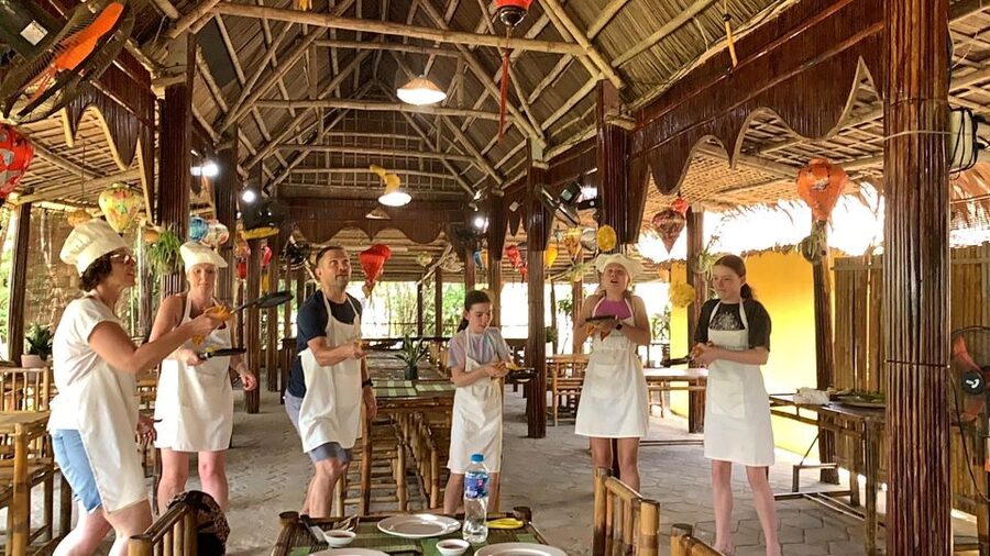 Hoi An: Authentic Cooking class in organic Herb Village - Inside Tra Que Water Wheel: making four classics the hands-on way