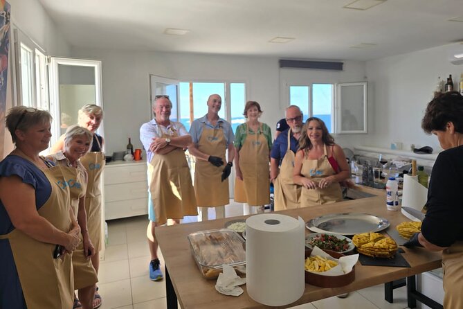 Mykonos Cooking Class and Sunset View for Cruise Travelers - A Sunset Kitchen in a Whitewashed Mykonos Home