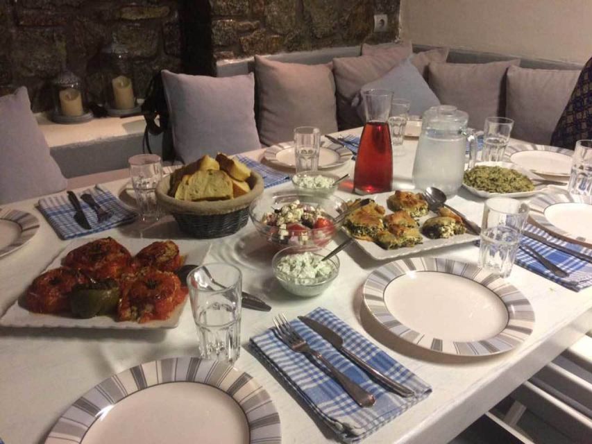 Mykonos: Cooking Class with Food and Wine - First tastes on arrival: dakos, louza, raki, and wine
