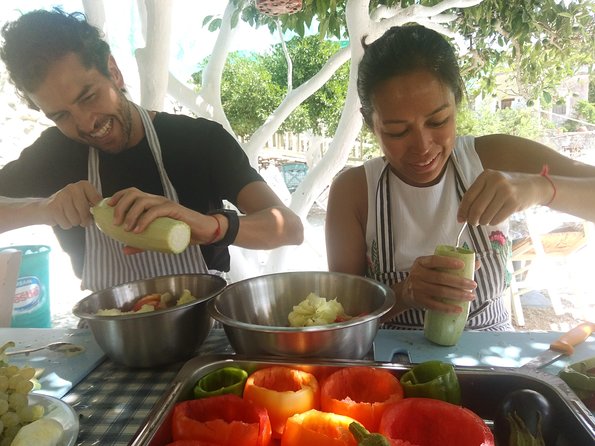 Naxos:Half-day cooking class at Basiliko - The feast: lunch, dinner, local wine, and the music-and-dancing finale