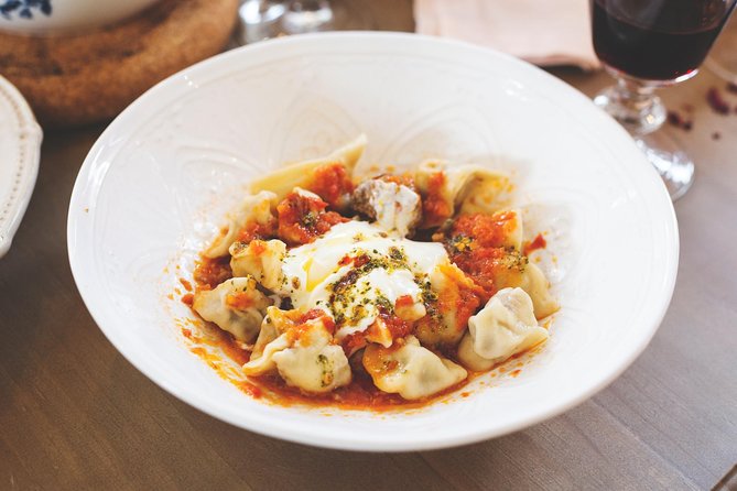 Pasta Making Experience - Cooking Class - Turkish sourdough ravioli: baked style, meat-and-herb filling, different texture goals