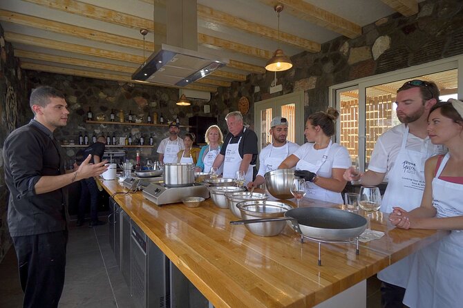 Private Santorini Cooking Class & Wine Tasting Tour - Anhydrous Winery cooking class: you’ll cook, but the chef leads