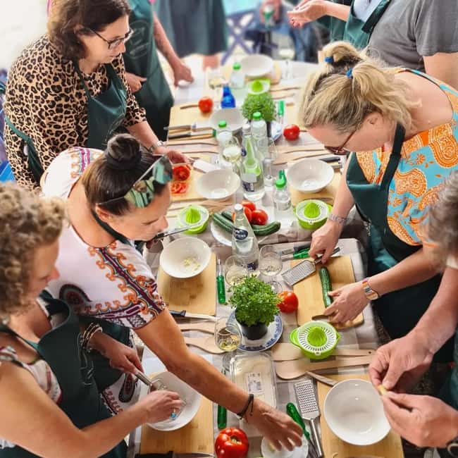 Rhodes: Cooking Class & Lunch at a Traditional Farmhouse - The property walk and the farm-to-table vibe