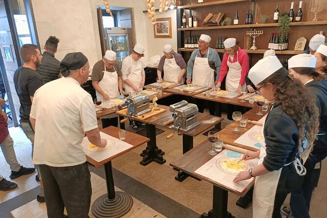 Rome: Pasta Cooking Class, Dinner & Wine in Authentic Restaurant - The pasta lesson: making homemade dough and shaping it