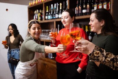 Rome Tipsy Cooking Class: Make Pasta and Mix 3 Spritz Cocktails - Mixing Aperol, Hugo, and Limoncello spritzes like a Roman