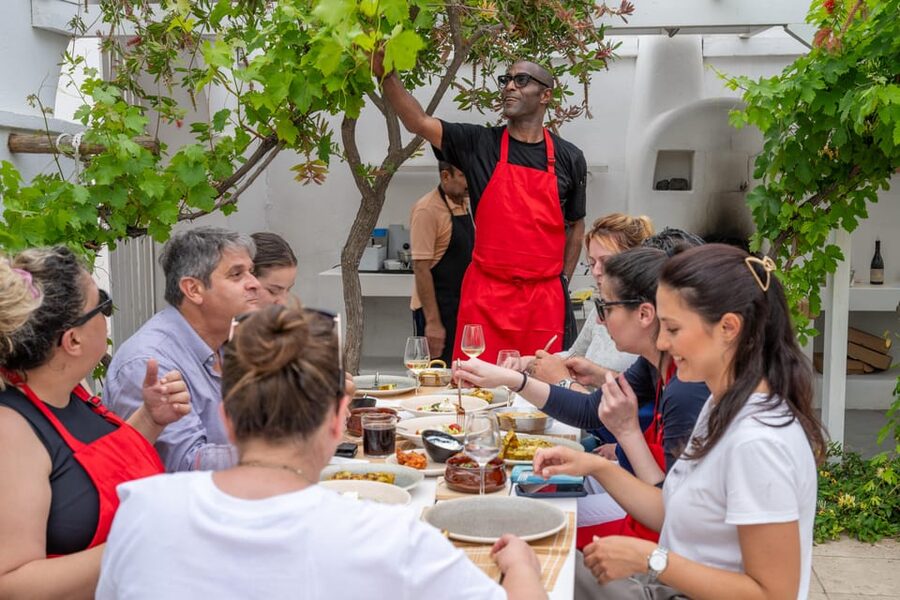 Santorini: Cooking Class with Lunch and Wine Tasting - Your lunch: what you made, paired with Santorini wine