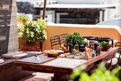 Santorini Cooking Class with Wine Tasting & Lunch - Wine tasting at a Santorini winery like Art Space