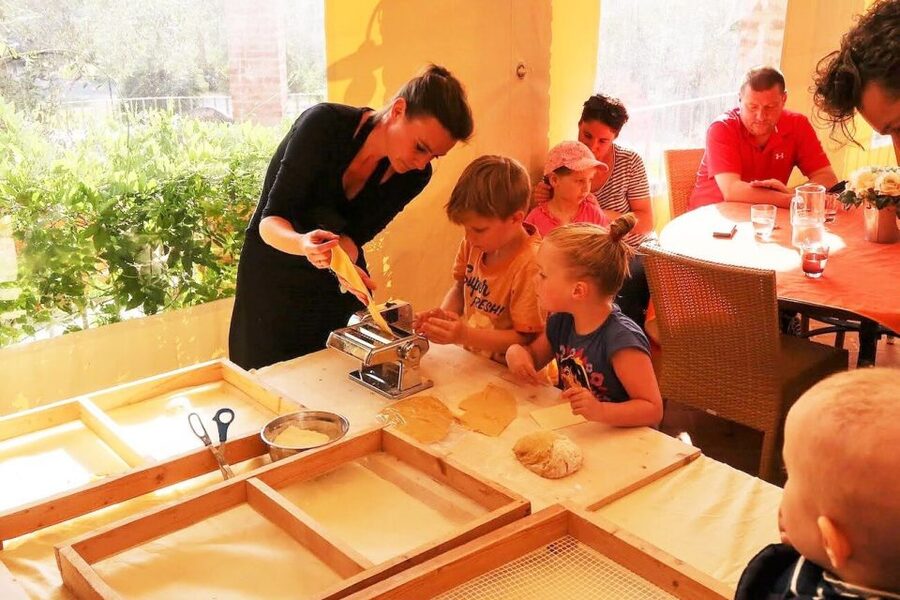 Tuscany: Cake and Biscuit Cooking Class for Kids - A Kid-Friendly Kitchen With Tuscan Hills at Organic Agriturismo Diacceroni
