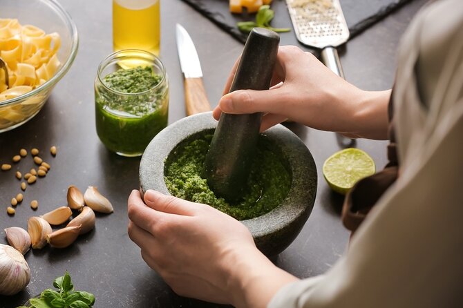 VIP Cooking Class with Carbonara, Pesto Making, Lasagna & Cannoli - Sant’Ambrogio Market: The ingredient shopping part that makes the rest easier
