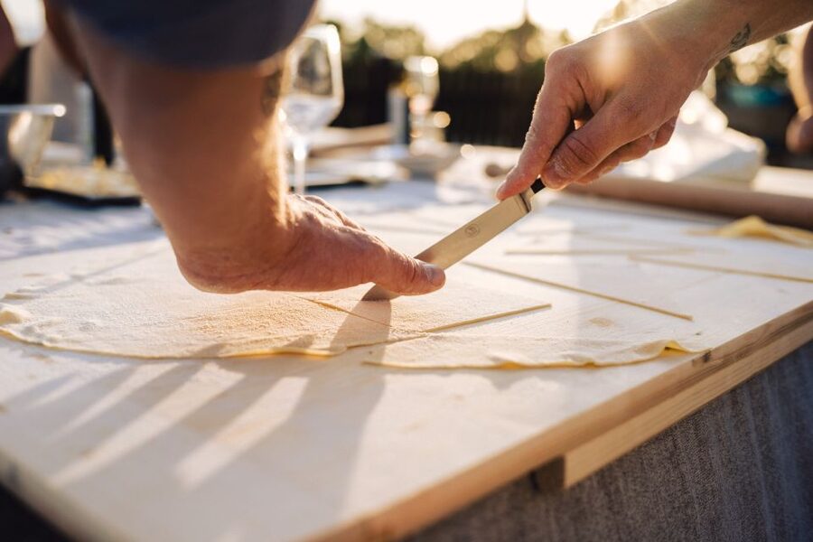 Volterra: Fresh Pasta Cooking Class at a Tuscan Farmhouse - Your Station Setup: Apron, Ingredients, and Chef Guidance
